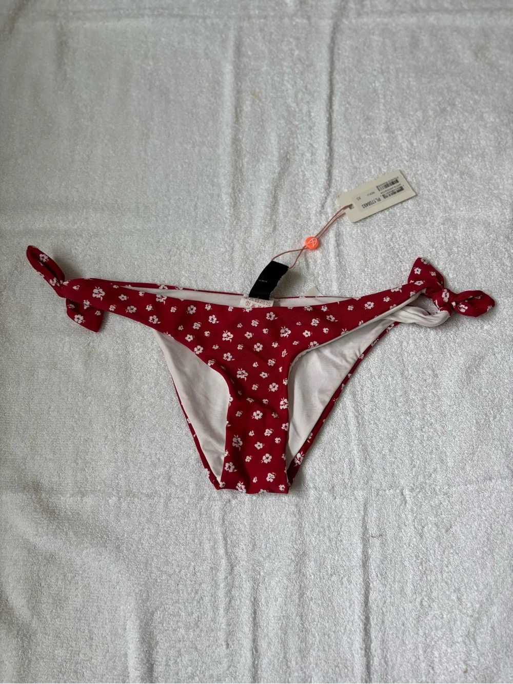 MINKPINK Red Floral Tie-Side Cheeky Bikini Bottoms XS